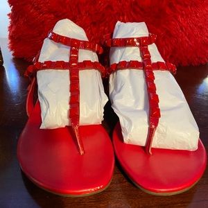 BCBG studded gladiator sandals